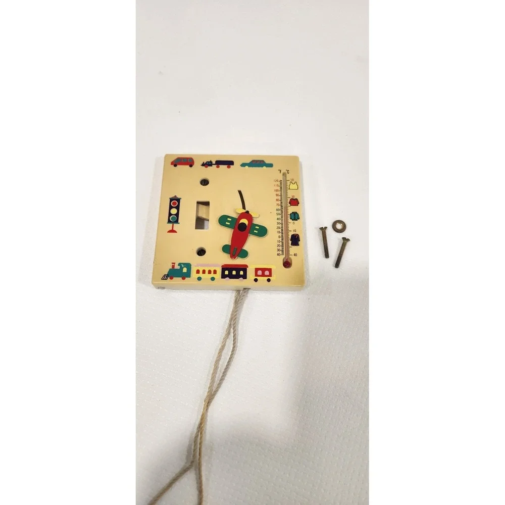 Vintage Termomete Yellow Plain/Train‎ Nursery  Switch Plate With Pull Strings